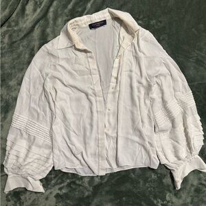 Louis Vuitton White Uniform Shirt with ruffle detailed sleeves